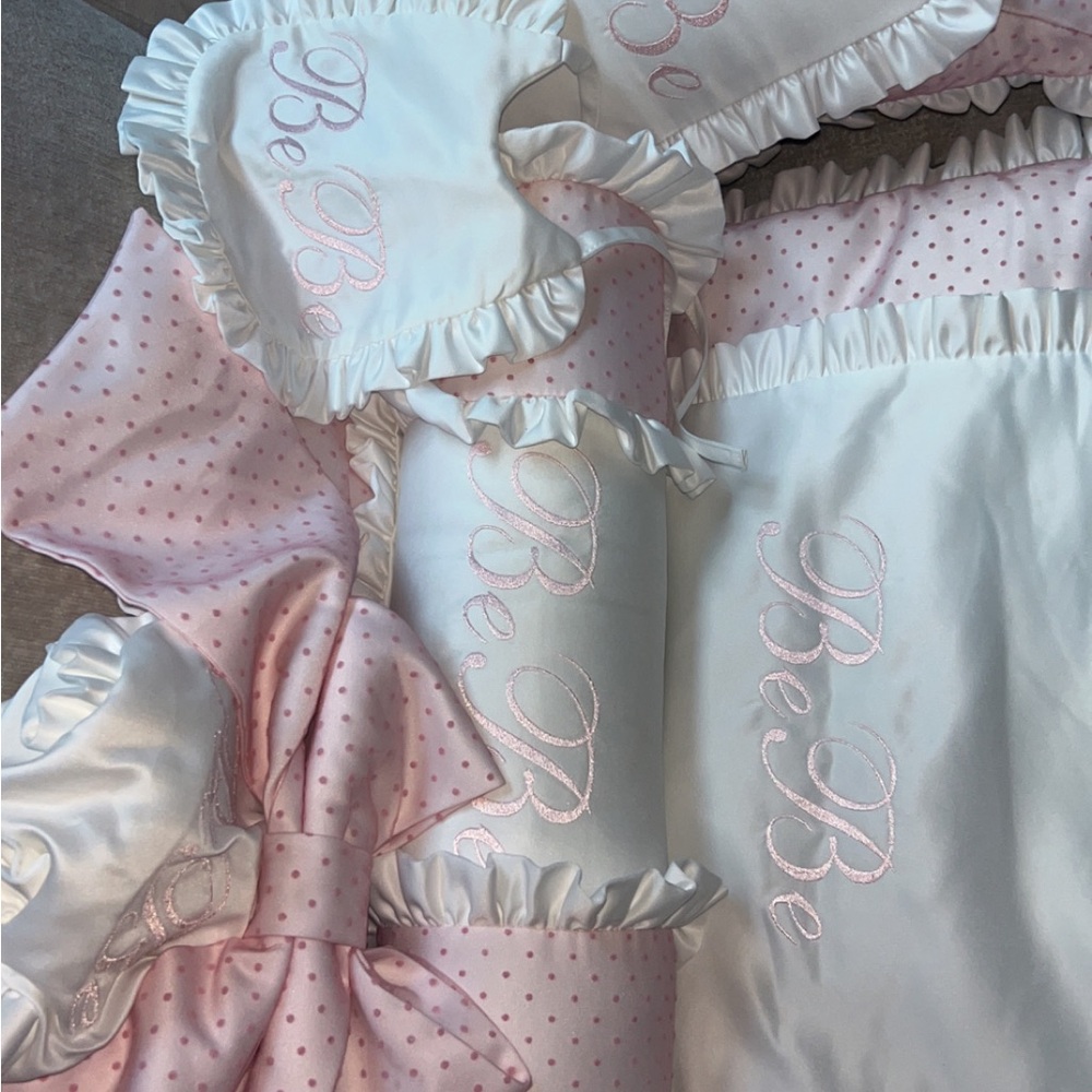Pink Satin and Gray Plush Blanket